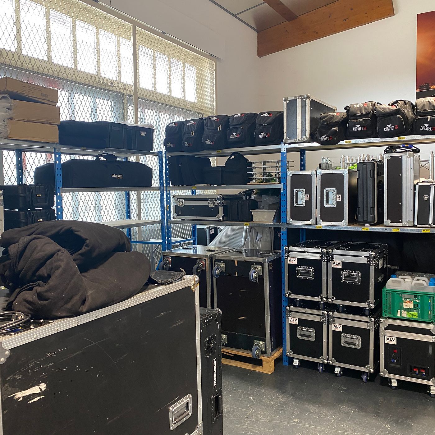Stockage de flight cases et matériel événementiel